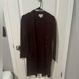 Olive and Oak burgundy knitted cardigan